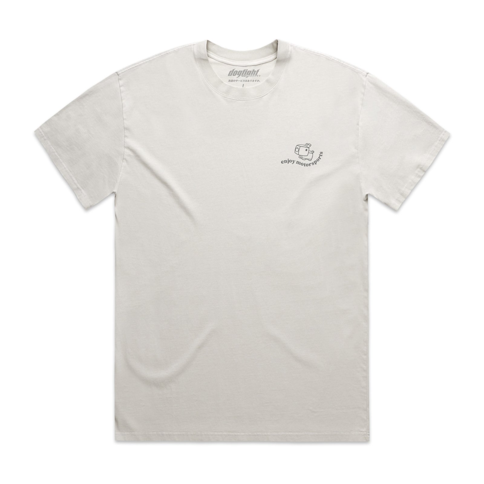 Enjoy Motor Sports Embroidered Box Shirt - Faded Bone | NDF Café Enjoy Motor Sports Embroidered Box Shirt - Faded Bone | NDF Café